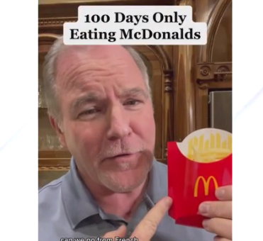 吃麥當勞減肥？美國大叔挑戰100天只吃它 成功甩掉58.5lb