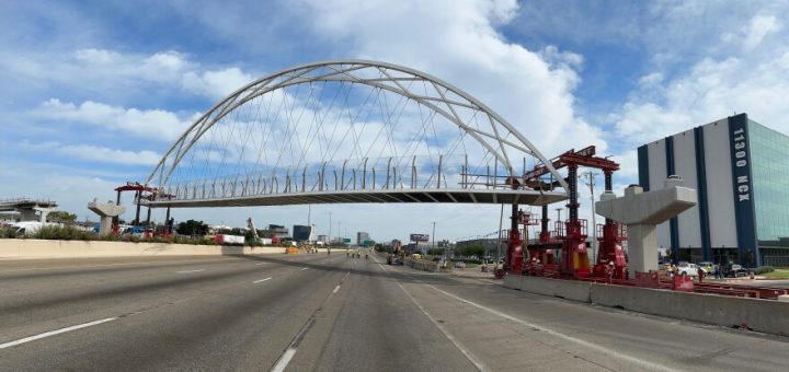 Northaven Trail Bridge was installed by TXDoT workers in North Dallas.